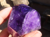 Polished Gemmy Chevron Amethyst Points  x 3 From Zambia - Toprock Gemstones and Minerals 