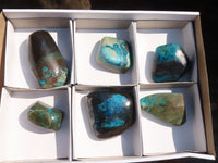 Polished Blue Shattuckite Free Forms  x 6 From Kaokoveld, Namibia - Toprock Gemstones and Minerals 