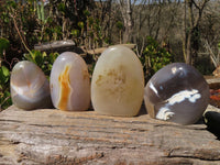 Polished Mixed Agate Standing Free Forms x 4 From West Coast, Madagascar