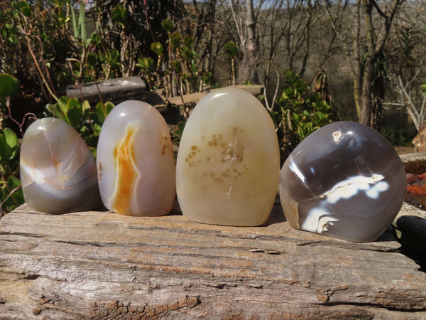 Polished Agate Standing Free Forms  x 4 From West Coast, Madagascar