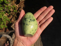 Polished  Green Leopard Stone Standing Free Forms  x 6 From Zimbabwe