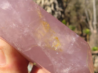 Polished Double Terminated Rose Quartz Points x 4 From Ambatondrazaka, Madagascar