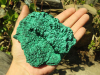 Natural Chatoyant Silky Malachite Specimens  x 2 From Kasompe, Congo