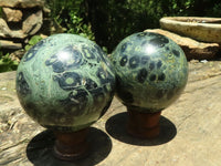 Polished Stromatolite / Kambamba Jasper Spheres  x 2 From Mahajanga, Madagascar - TopRock