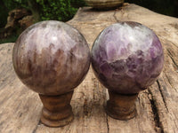 Polished Smokey Amethyst Spheres  x 2 From Madagascar - TopRock