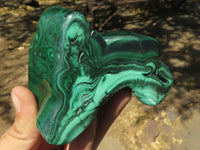 Polished Malachite Free Forms With Stunning Flower & Banding Patterns x 6 From Kolwezi, Congo - TopRock