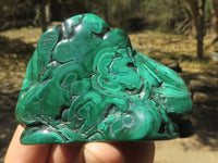 Polished Malachite Free Forms With Stunning Flower & Banding Patterns x 6 From Kolwezi, Congo - TopRock