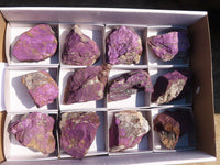 Natural Metallic Purpurite Cobbed Specimens x 12 From Erongo, Namibia