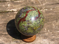 Polished Dragons Blood Stone Bastite Spheres  x 2 From Tshipies, South Africa - TopRock