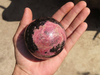 Polished Rhodonite Spheres x 2 From Ambindavato, Madagascar