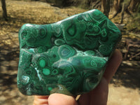 Polished Malachite Free Forms With Stunning Flower & Banding Patterns x 6 From Kolwezi, Congo - TopRock