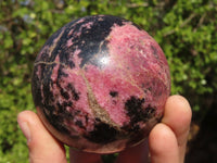 Polished Rhodonite Spheres x 2 From Ambindavato, Madagascar