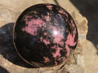 Polished Rhodonite Spheres x 2 From Ambindavato, Madagascar