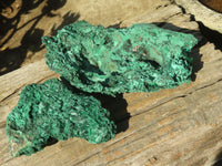 Natural Chatoyant Silky Malachite Specimens  x 2 From Kasompe, Congo