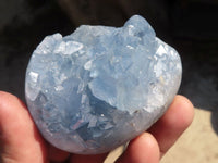 Polished Blue Celestite Egg Geodes  x 3 From Sakoany, Madagascar