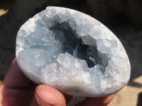 Polished Blue Celestite Egg Geodes  x 3 From Sakoany, Madagascar