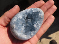 Polished Blue Celestite Egg Geodes  x 3 From Sakoany, Madagascar