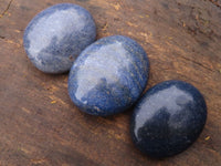 Polished Blue Lazulite Palm Stones  x 12 From Madagascar - TopRock