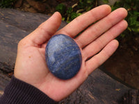 Polished Blue Lazulite Palm Stones  x 12 From Madagascar - TopRock