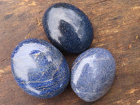 Polished Blue Lazulite Palm Stones  x 12 From Madagascar - TopRock