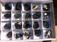 Natural Schorl Black Tourmaline Specimens With Hyalite On Some x 20 From Erongo, Namibia