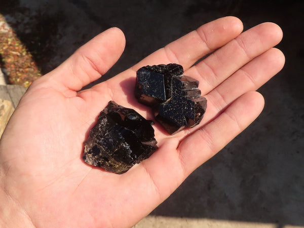 Natural Schorl Black Tourmaline Specimens With Hyalite x 20 From Erongo, Namibia