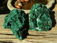 Natural Chatoyant Silky Malachite Specimens  x 2 From Congo - Toprock Gemstones and Minerals 