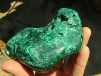 Polished Malachite Free Forms x 3 From Kolwezi, Congo