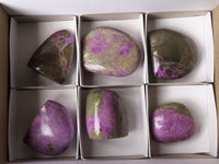 Polished Purple Stichtite & Green Serpentine Standing Free Forms  x 6 From Barberton, South Africa - TopRock