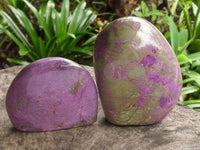 Polished Purple Stichtite & Green Serpentine Standing Free Forms  x 6 From Barberton, South Africa - TopRock