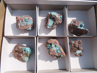 Natural Drusy Coated Chrysocolla Dolomite Specimens x 6 From Congo