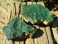 Natural Crystalline Botryoidal Malachite Specimens  x 2 From Congo - Toprock Gemstones and Minerals 