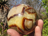 Polished Septaria Spheres x 2 From Mahajanga, Madagascar