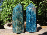 Polished Blue Apatite Points  x 3 From Madagascar - Toprock Gemstones and Minerals 