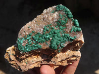 Natural Rare Ball Malachite On Drusy Quartz & Dolomite Matrix Specimens x 2 From Kambove, Congo