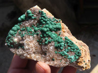 Natural Rare Ball Malachite On Drusy Quartz & Dolomite Matrix Specimens x 2 From Kambove, Congo