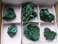 Natural Chatoyant Silky Malachite Specimens  x 6 From Kasompe, Congo - TopRock