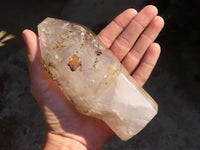 Polished Large Smokey Window Sceptre Quartz Crystal x 1 From Ankazobe, Madagascar