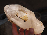 Polished Large Smokey Window Sceptre Quartz Crystal x 1 From Ankazobe, Madagascar