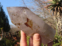 Polished Large Smokey Window Sceptre Quartz Crystal x 1 From Ankazobe, Madagascar