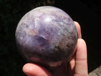 Polished Smokey Flower Amethyst Spheres  x 2 From Madagascar - TopRock