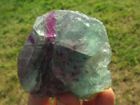 Natural Stone Sealed Watermelon Fluorite Cobbed Pieces  x 9 From Uis, Namibia - TopRock