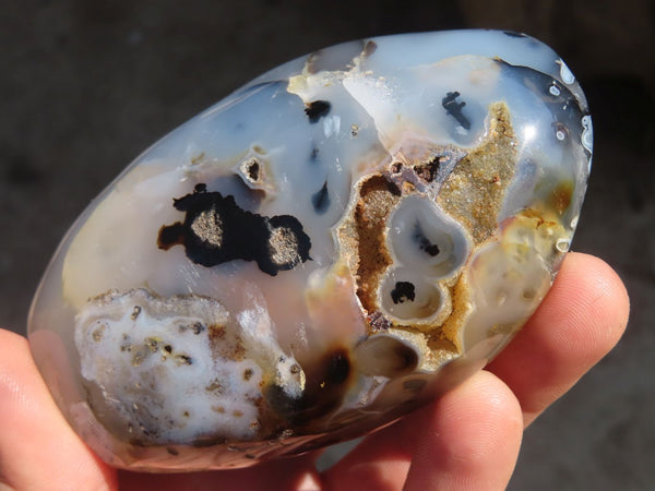 Polished Banded Agate Standing Free Forms  x 4 From West Coast, Madagascar