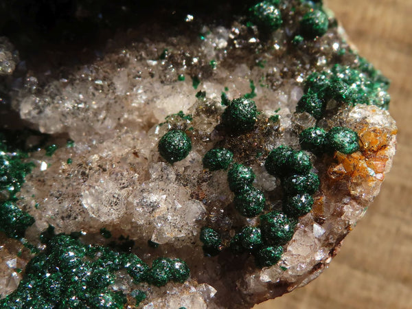 Natural Rare Ball Malachite With Quartz On Dolomite Specimens x 2 From Kambove, Congo