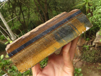 Natural Solid Blue & Gold Tigers Eye Slab x 1 From Southern Africa - Toprock Gemstones and Minerals 