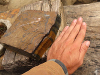 Natural Solid Blue & Gold Tigers Eye Slab x 1 From Southern Africa - Toprock Gemstones and Minerals 