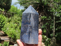 Polished Blue Lazulite Points  x 2 From Madagascar - TopRock