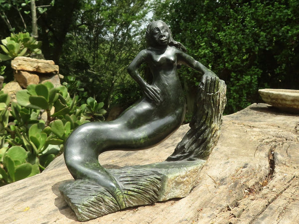 Polished Beautiful Serpentine Mermaid Carving  x 1 From Zimbabwe - TopRock