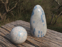 Polished Blue Spotted Spinel Quartz Spheres & Standing Free Form x 3 From Madagascar - TopRock