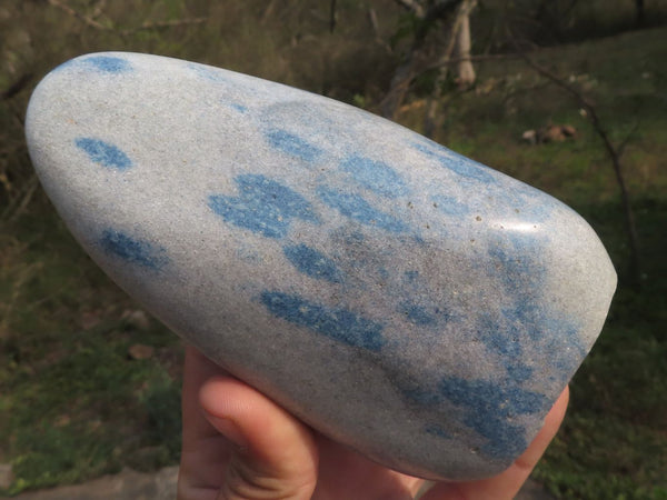 Polished Blue Spotted Spinel Quartz Spheres & Standing Free Form x 3 From Madagascar - TopRock